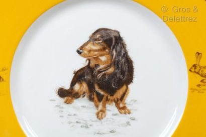 HERMÈS Paris made in France *Porcelain service "Hounds and Pointing Dogs" consisting...