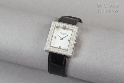 HERMES Paris Swiss made n°BE1.230/2713811 *Rare montre « Belt » en acier, cadran...
