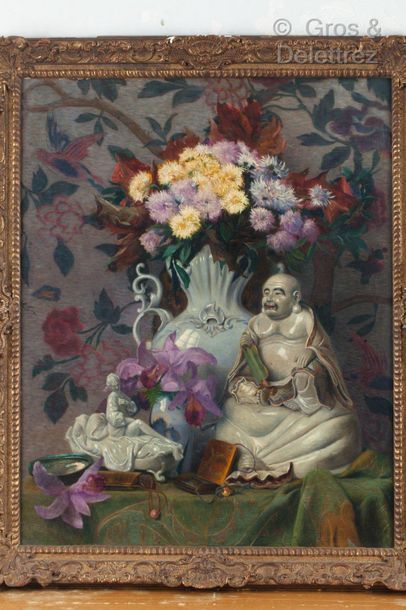 null Ecole vers 1900

Bouddha aux fleurs

Huile sur toile

81 x 65 cm