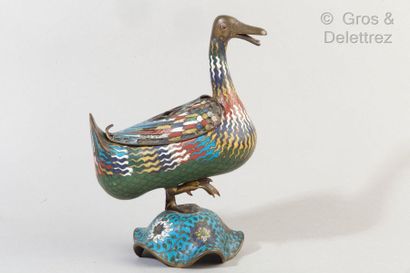 null China, Ming period

Copper perfume burner, in polychrome cloisonné enamels on...