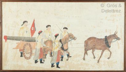 null Chine, XXe siècle

Peinture à l’encre et couleur sur papier, représentant cinq...