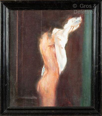 null School of the 20th century

The woman stripping naked

Oil on canvas

Signed...