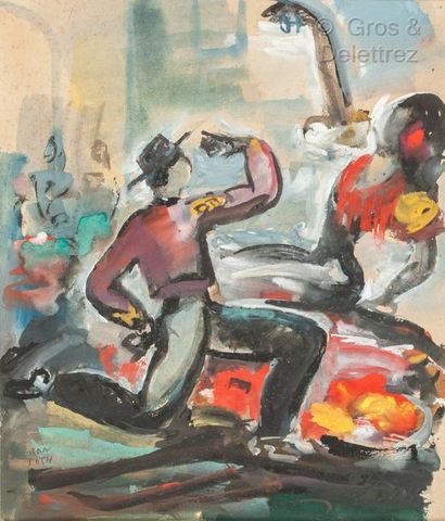 null Jean TOTH (Zalaegerszeg 1899 - Paris 1972)

Flamenco dancers

gouache on paper

37...