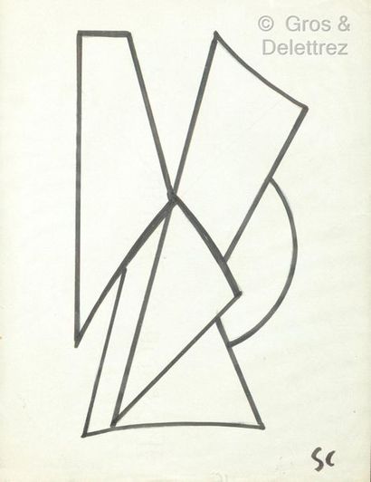 null Geneviève CLAISSE (1935-2018)

Sans titre, circa 1965

Feutre sur papier monogrammé...