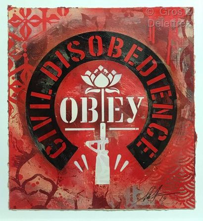 null Shepard FAIREY (né en 1970)

Civil Disobedience, 2019

Pochoir de peinture aérosol...