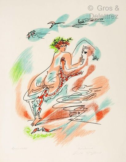 null André MASSON (1896-1987) The Couple Lithograph in Colour signed, annotated artist's...