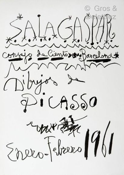 null Pablo PICASSO Affiche exposition de dessins de Picasso , Sala Gaspar, Barcelona....