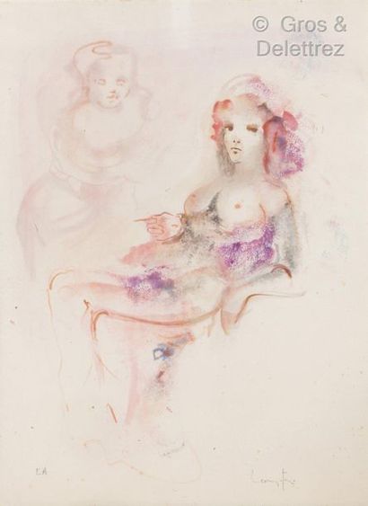 null Leonor FINI (1907-1996) 

Young woman sitting 

Colour lithography 

Artist's...