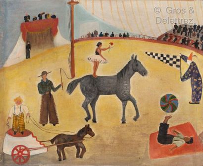 null Early 20th century FRENCH school 

Circus Le Rancy

Oil on canvas 

46 x 56...