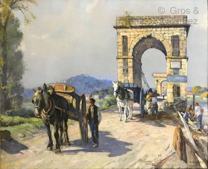 null Max SILBERT (1871-1930)

Le pont en construction

Huile sur toile

Signée et...