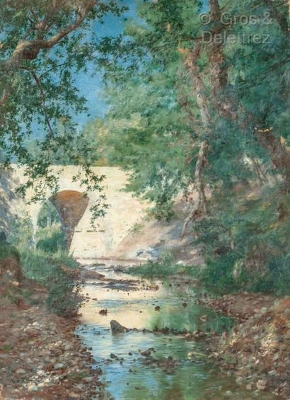 null Johan Peter WILDENRADT (1861-1904)

Roman bridge and river near the Sainte Baume

Oil...