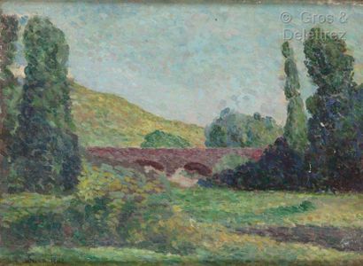 null Maximilien LUCE (1858-1941)

Le pont à Bessy-sur-Cure, 1902

Huile sur panneau

Signée...