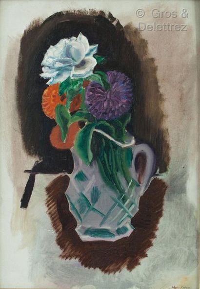 null CHAS-LABORDE (1886-1941) 

Vase de fleurs 

Huile sur carton

Signée en bas...