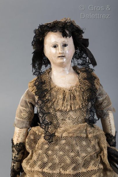 null Poupée de mode française d’époque Romantique

Ce petit modèle de « poupée empeaussée...