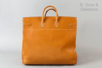 HERMES Paris made in France année 1989 *50cm travel "Top Strap Bag" in natural leather,...