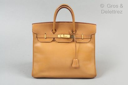 HERMES Paris made in France année 1993 *Bag " Top Strap " 32cm in natural leather,...