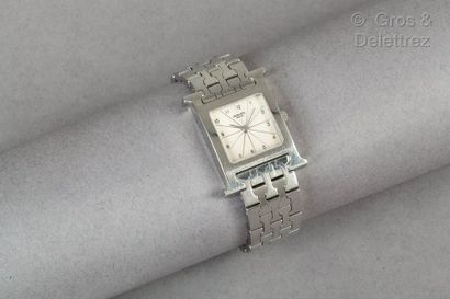 HERMÈS Paris Swiss made n°HH1.210/2255725 *Steel "H-hour" watch, 21mm wave pattern...