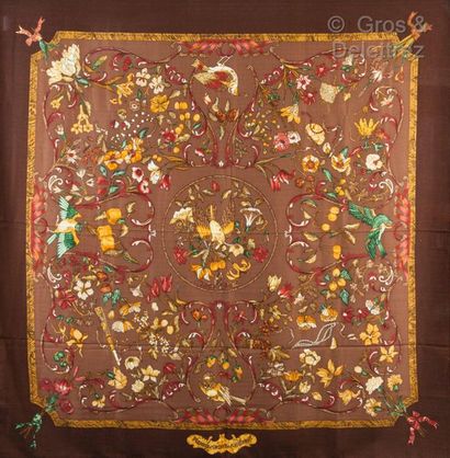 HERMÈS Paris made in France *Cashmere and silk shawl printed and titled "Stones of...