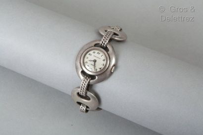 HERMES Paris par Jaeger Lecoultre *Montre de dame en argent 925 millièmes, cadran...