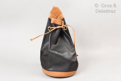 HERMES PARIS MADE IN FRANCE ANNÉE 1990 *Bag " Marin " in black grained calfskin and...