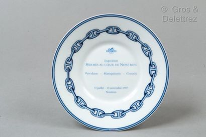 HERMES Paris made in France année 1997 *Porcelain saucer " Chaîne d'Ancre " - " Hermès...