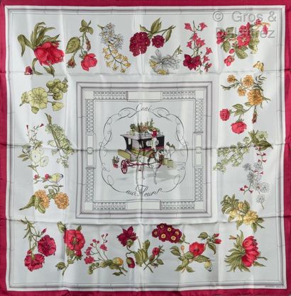 HERMÈS Paris made in France *Silk printed twill square titled "Quai aux fleurs",...