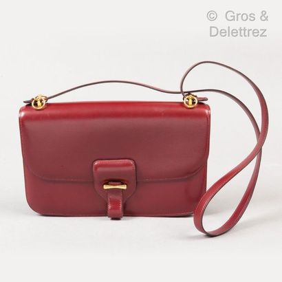 HERMÈS Paris made in France *Bag 24cm in red box H, flap closure, shoulder strap...