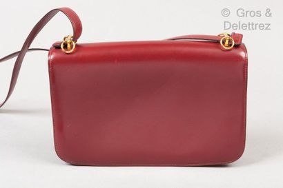 HERMÈS Paris made in France *Bag 24cm in red box H, flap closure, shoulder strap...
