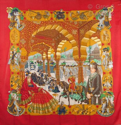 HERMÈS Paris made in France *Cashmere and silk shawl printed and titled "Splendor...