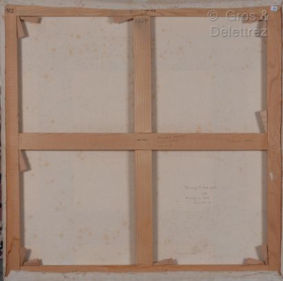 Claire PICHAUD (1935-2017) Tribute to Malevich, 1981 
White beige (four squares)...