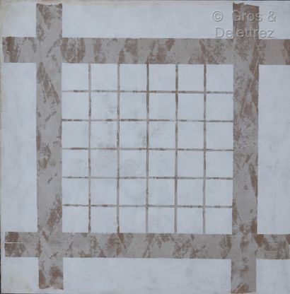Claire PICHAUD (1935-2017) Tribute to Malevich, 1981

White beige (small squares...