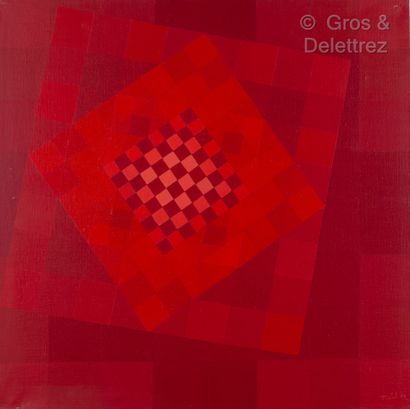 Claire PICHAUD (1935-2017) Untitled, 1979

Red period (three superimposed checkerboards)

Acrylic...