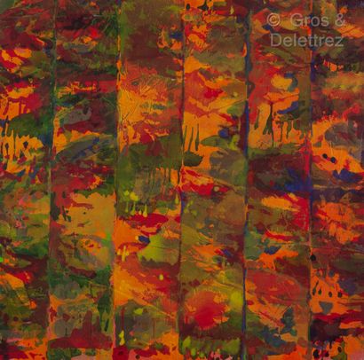 Claire PICHAUD (1935-2017) Untitled, 1987

Acrylic on crumpled canvas

(orange green...