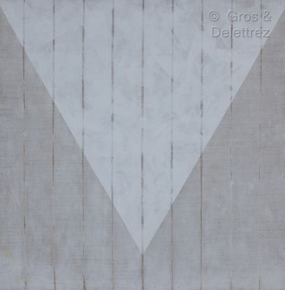 Claire PICHAUD (1935-2017) Hommage à Malevitch, 1981 
Blanc beige (triangle inversé...