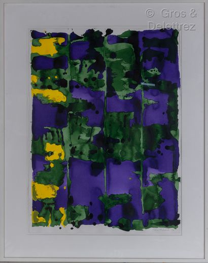 Claire PICHAUD (1935-2017) Sans titre, 1987

Gouache sur papier

(vert jaune violet)

Signé...