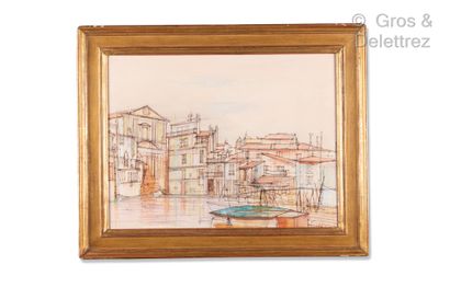 null Jean CARZOU (1907-2000) La Venise provençale (Martigues), 1958 Aquarelle, gouache...