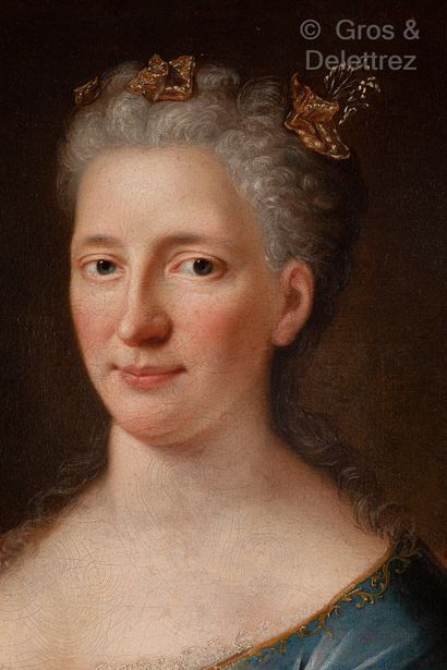 École Française vers 1720, entourage de Jean Baptiste OUDRY Portrait of a Lady of...