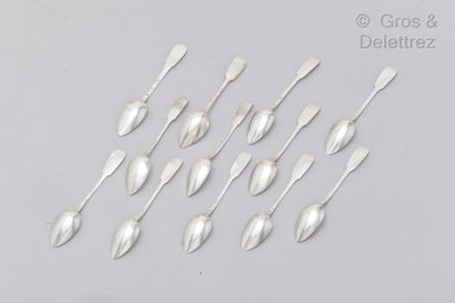 null Suite of eleven small spoons in silver model uniplat.

Haute-Vienne, Limoges...