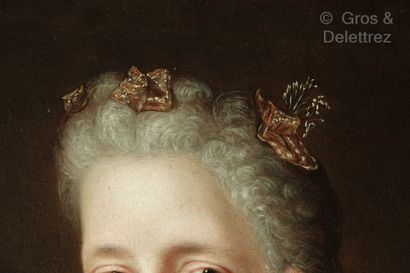 École Française vers 1720, entourage de Jean Baptiste OUDRY Portrait d’une dame de...