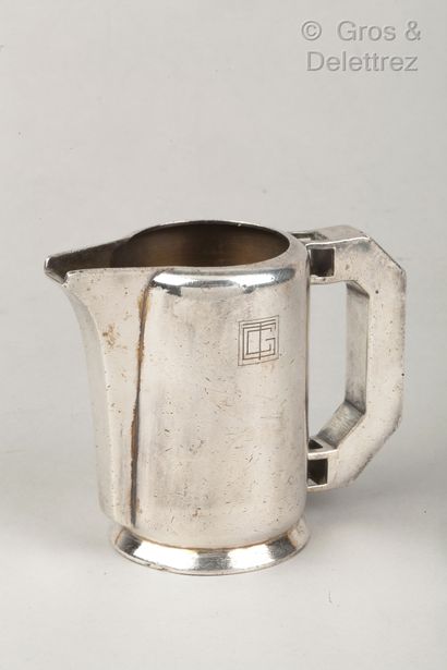 Compagnie Générale Transatlantique Milk jug in silver plated metal with the monogram...