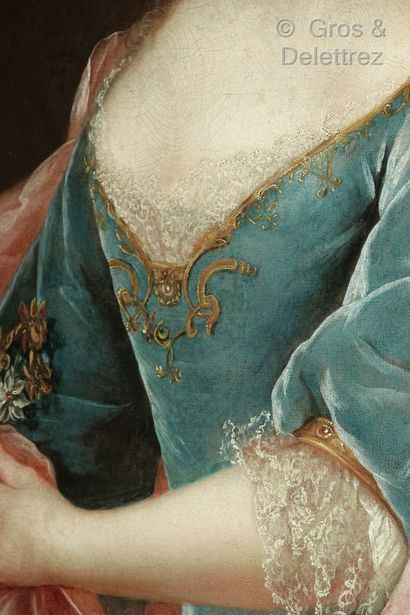 École Française vers 1720, entourage de Jean Baptiste OUDRY Portrait of a Lady of...