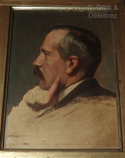 Ecole du XIXe 
Trois portraits d’hommes : M. Urbain Bourgeois, M. Michel Granger...
