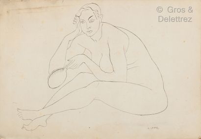 André LHOTE (1885-1962) Young Seated Woman, circa 1918

Pencil on cardboard

Signed...