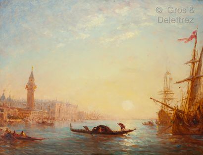 Félix ZIEM (1821-1911) Sunrise on the Grand Canal, Venice

Oil on mahogany panel

Signed...