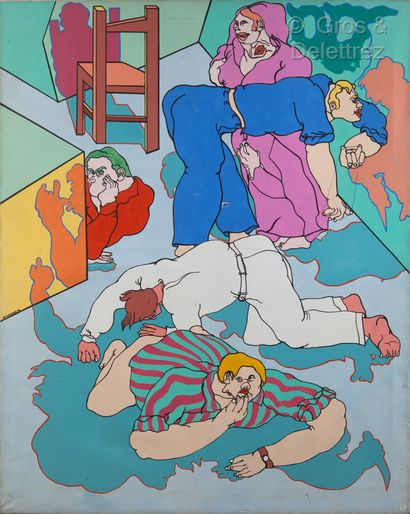 Carmelo CARRA (1945) Five figures in a room, 1971

Oil on canvas

161 x 130 cm

Tears...