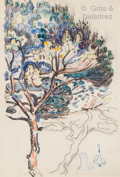 Paul SIGNAC (1863-1935) The Pine Tree (study for "Antibes.La Salis"), ca. 1916

Watercolor...
