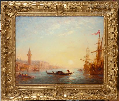 Félix ZIEM (1821-1911) Sunrise on the Grand Canal, Venice

Oil on mahogany panel

Signed...