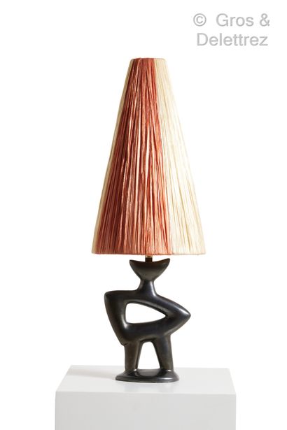 Jean MIOTTE (1926-2016) Black enamelled ceramic anthropomorphic lamp base.

About...