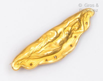 Broche « Art Nouveau » en or jaune, à décor...