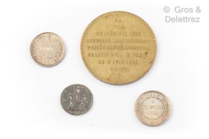  Médaille et médaillettes. Louis XVII par Puymaurin. NapoléonIer empereur, place...